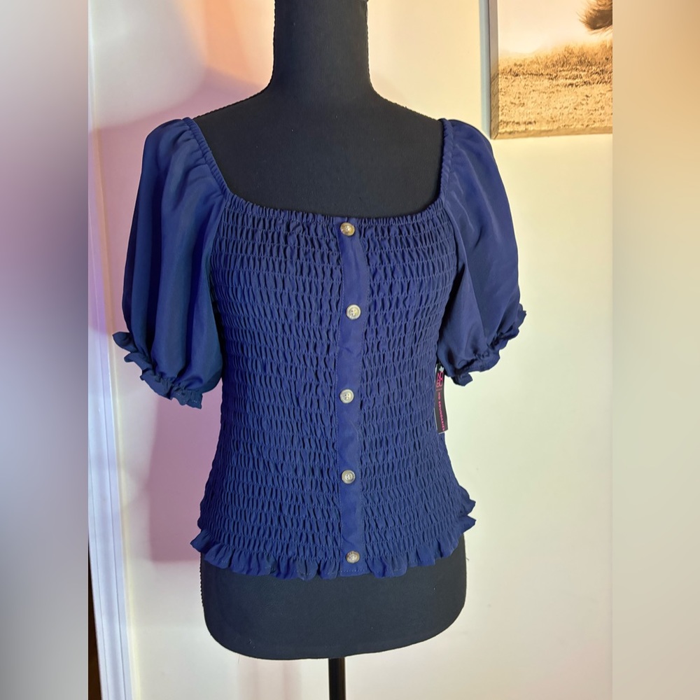 No Boundaries Juniors Navy Blue Crop Top